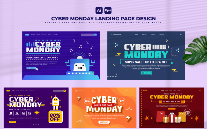 Cyber Monday Landing Page Design V4 Corporate Identity