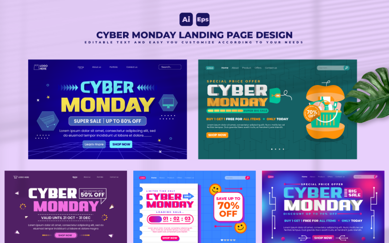 Cyber Monday Landing Page Design V6 Corporate Identity