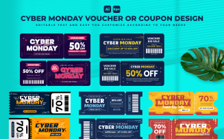 Cyber Monday Voucher or Coupon Template V1