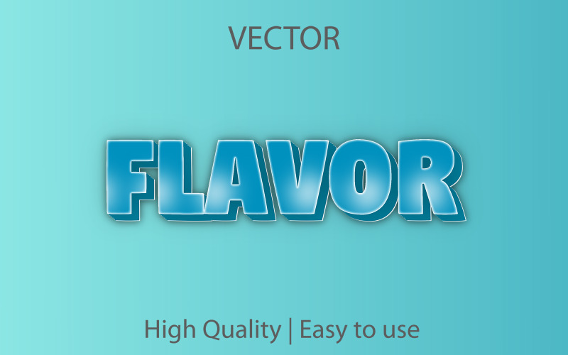Flavor | 3D Flavor | Realistic Text Style | Editable Vector Text Effect | Premium Vector Font Style Illustration