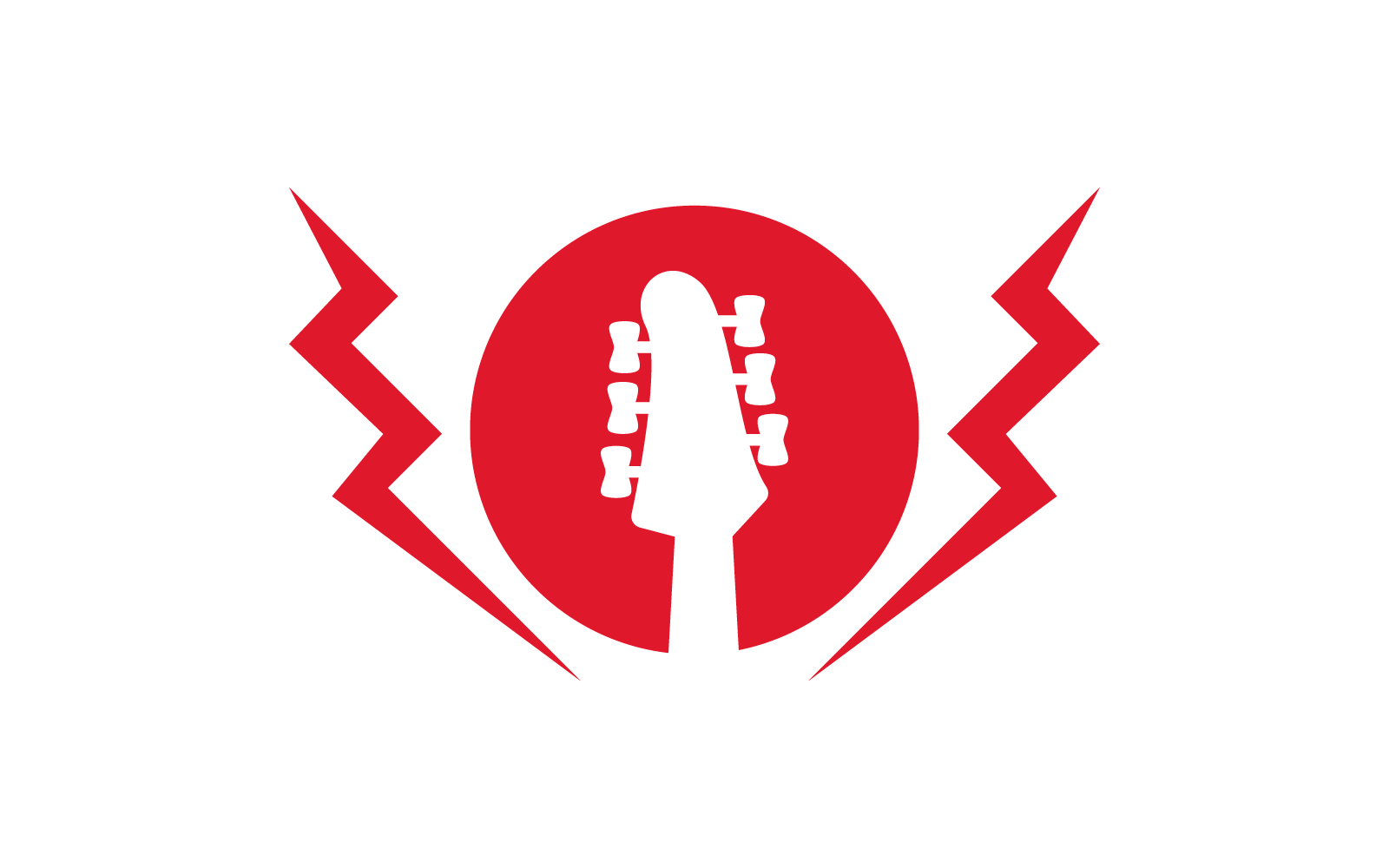 Gitaar logo vector platte ontwerpsjabloon