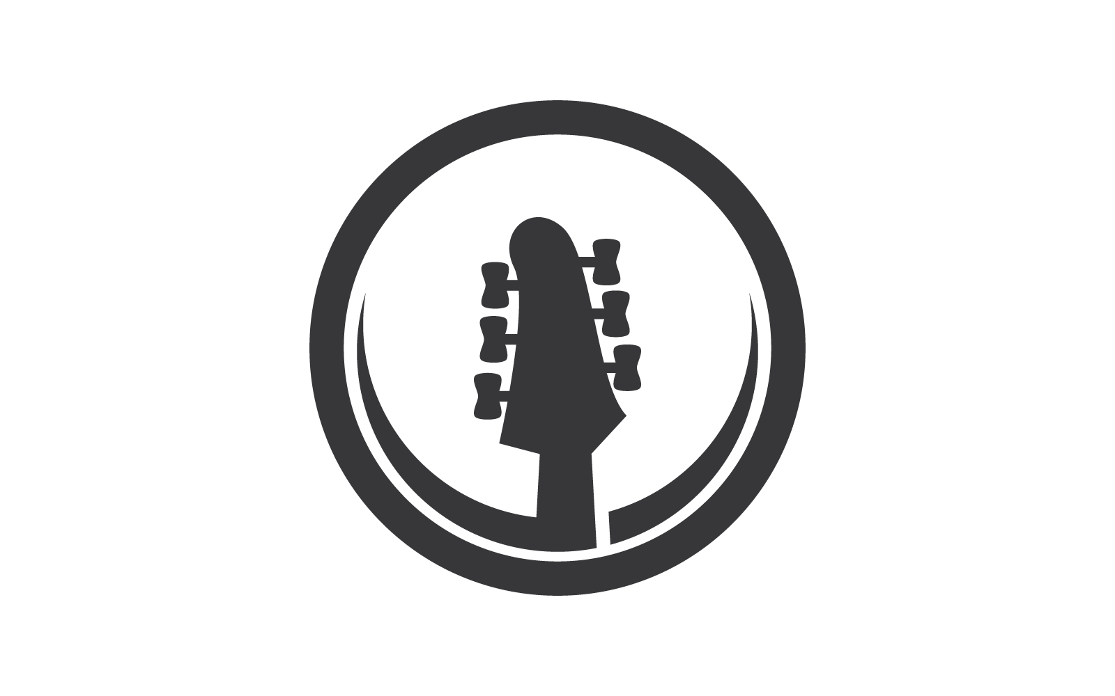 Guitar logo vector flat design template eps 10