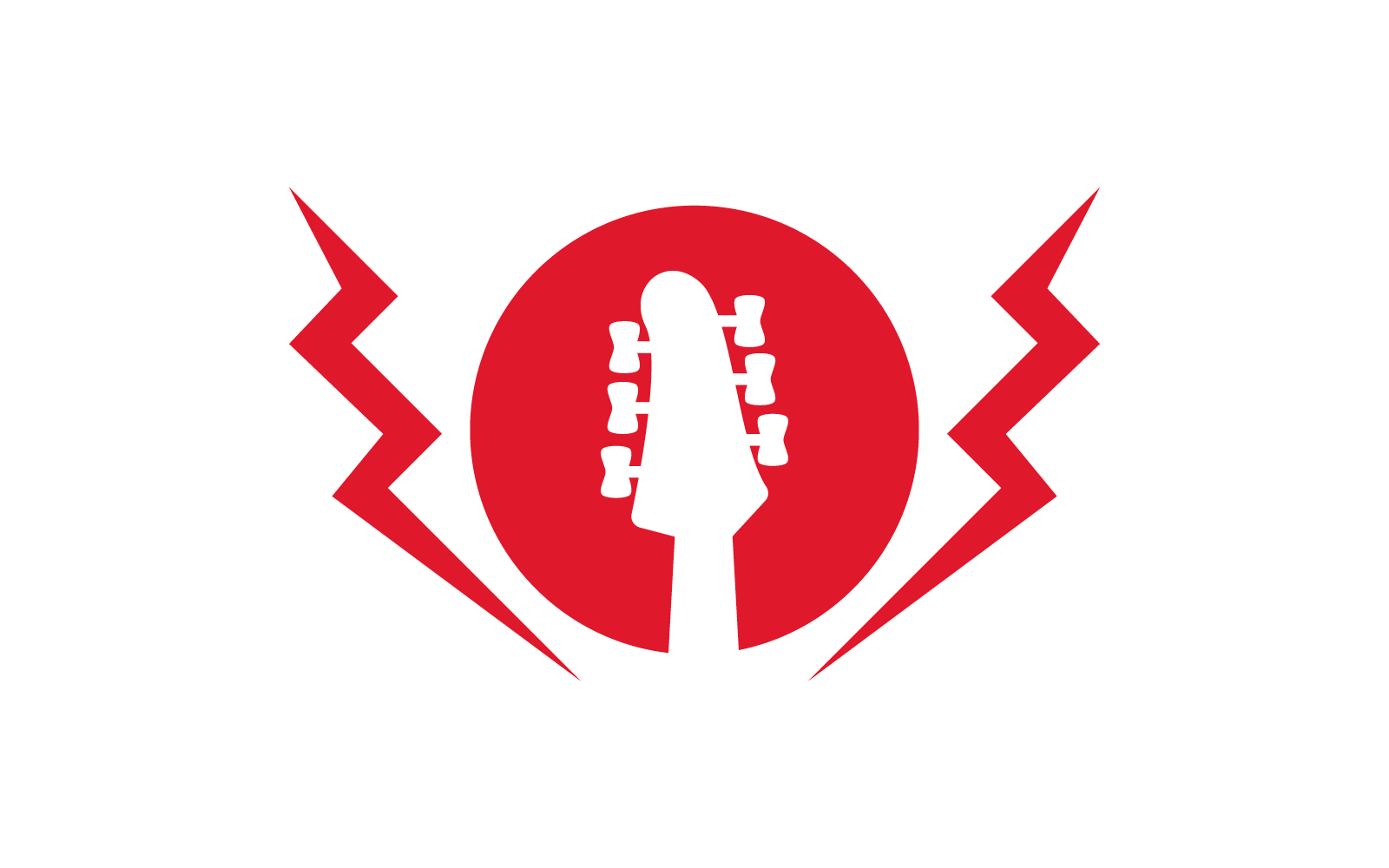 Guitar logo vector flat design template