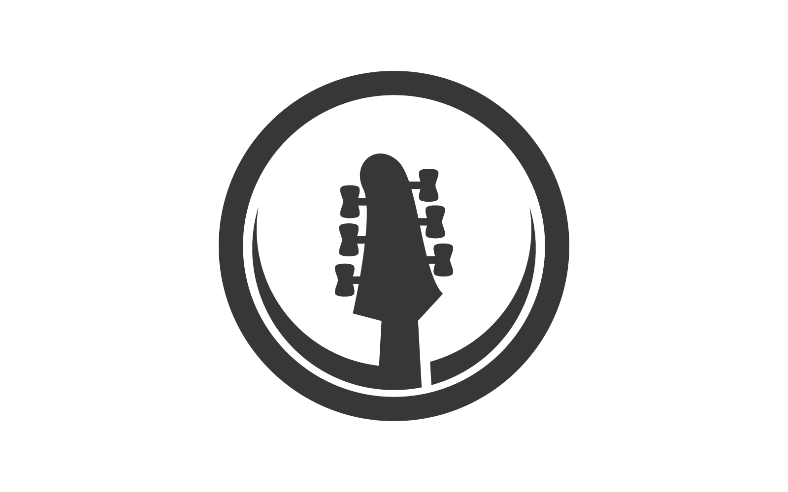 Guitarra logo vector diseño plano plantilla eps 10