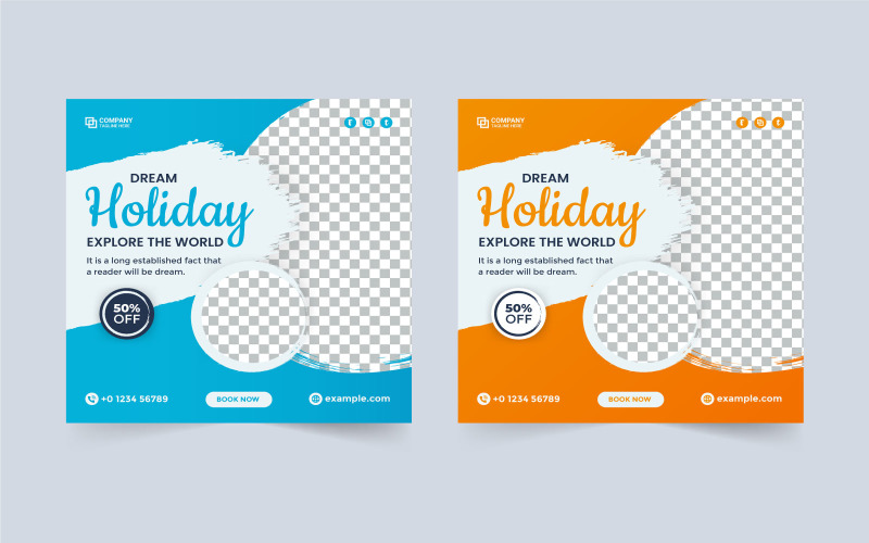 Holiday Vacation Planner Template Design Social Media