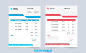 Invoice and Receipt Template Vector