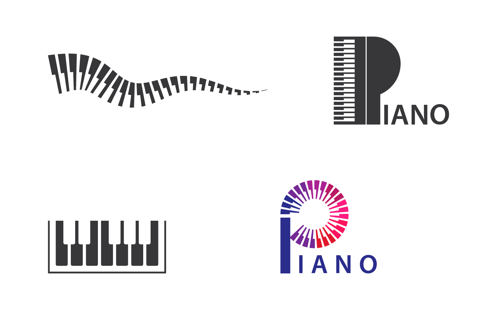 Music Piano vector illustration flat design template Logo Template