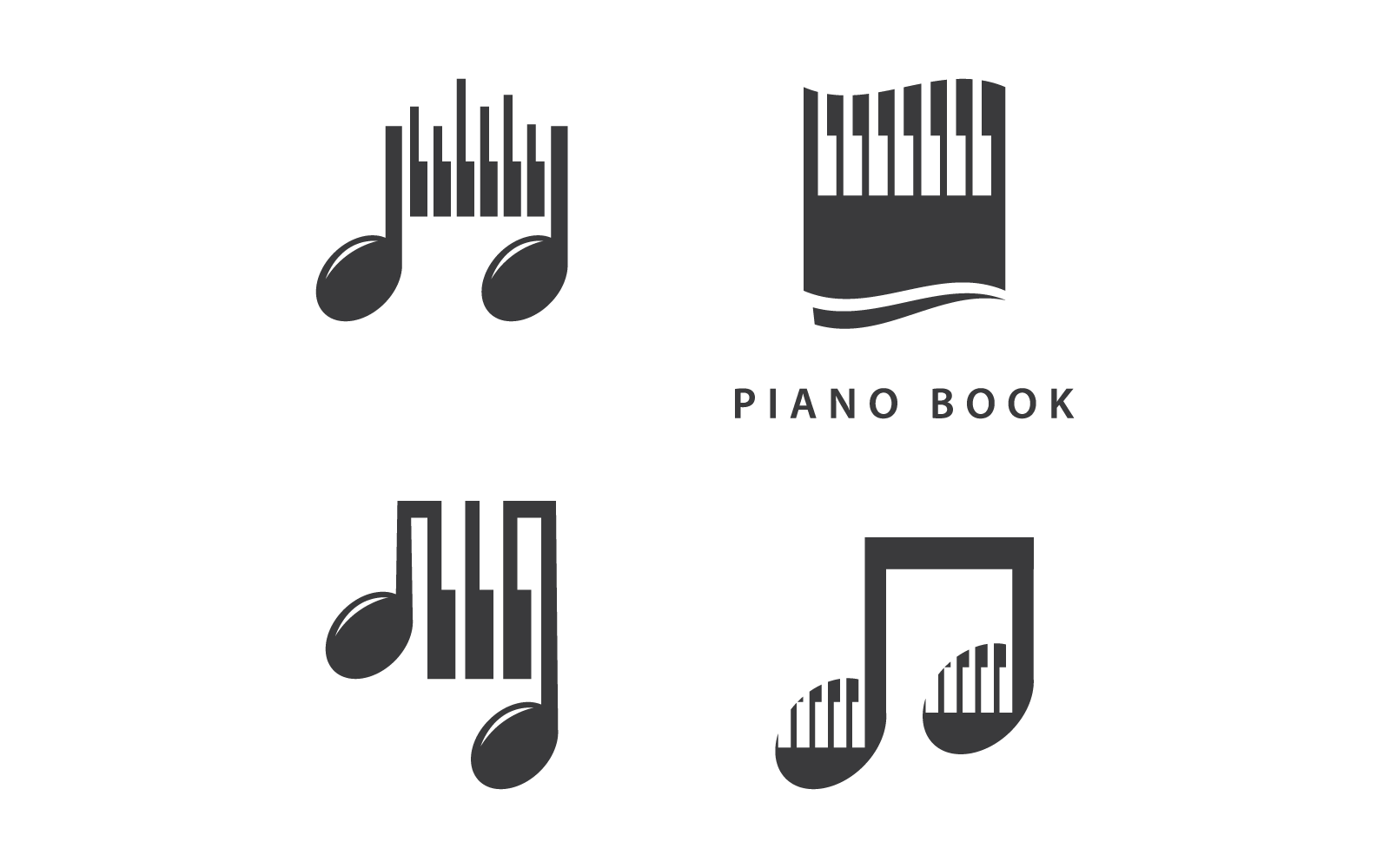 Müzik notası piyano vektör çizimi düz tasarımı