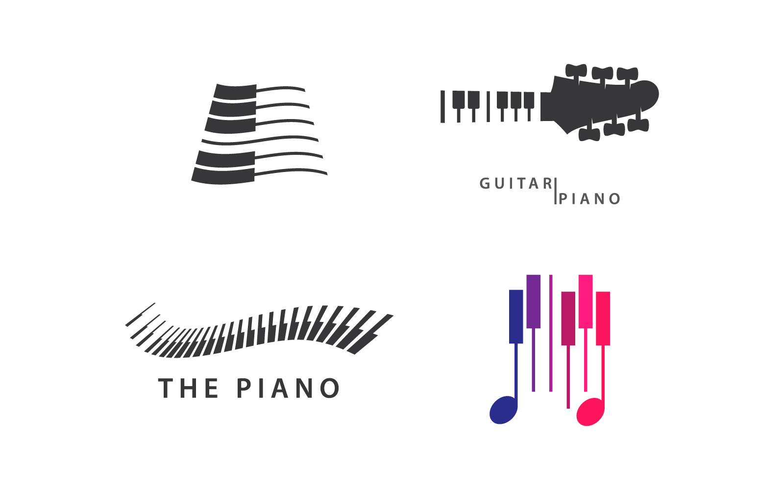 Piano vector illustratie platte ontwerpsjabloon