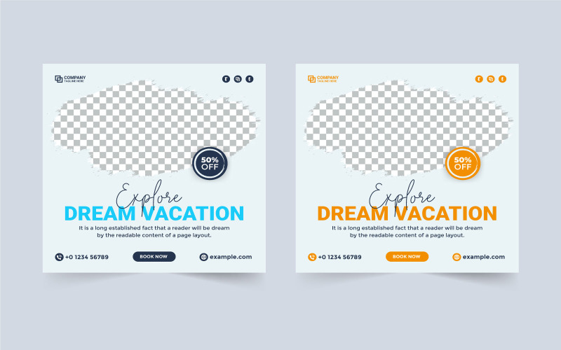 Vacation Planner Flyer Template Design Social Media