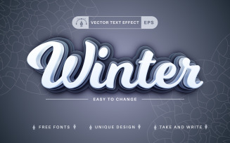 3D Winter - Editable Text Effect, Font Style 2