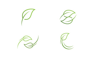 Green leaf nature element vector logo design V10