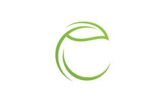 Green leaf nature element vector logo design V2