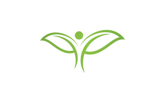 Green leaf nature element vector logo design V3