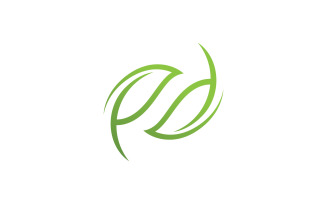 Green leaf nature element vector logo design V4