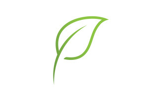 Green leaf nature element vector logo design V5
