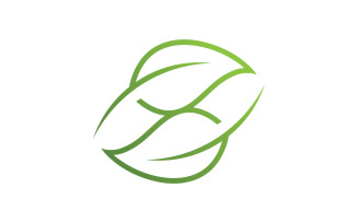 Green leaf nature element vector logo design V6