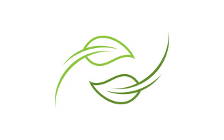 Green leaf nature element vector logo design V7