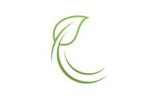 Green leaf nature element vector logo design V8