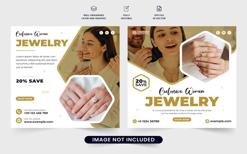 Fashion jewelry business sale poster Social Media