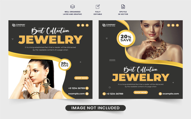 Jewelry fashion store marketing poster Social Media