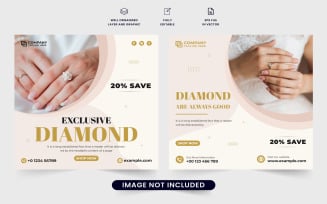 Jewelry store promotion template vector
