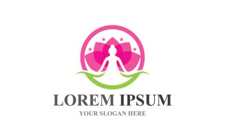 Lotus Yoga health Flowers Design Logo Template V10
