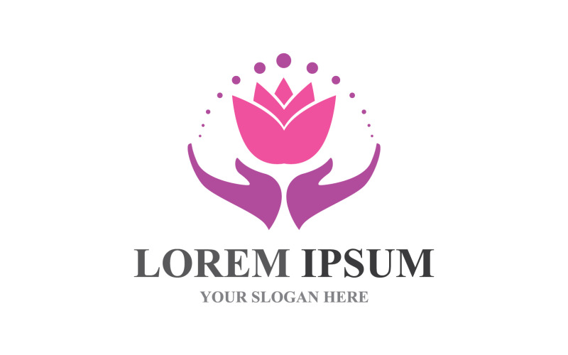 Lotus Yoga health Flowers Design Logo Template V3