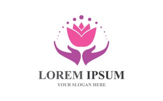 Lotus Yoga health Flowers Design Logo Template V3