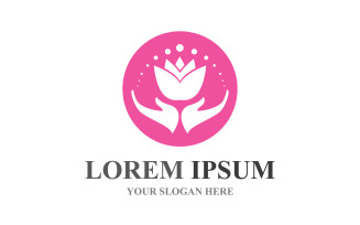 Lotus Yoga health Flowers Design Logo Template V4