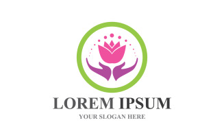 Lotus Yoga health Flowers Design Logo Template V5