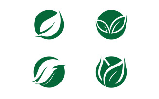 Green leaf logo ecology nature vector icon V10