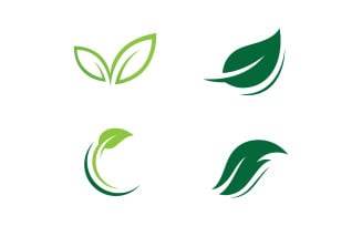 Green leaf logo ecology nature vector icon V11