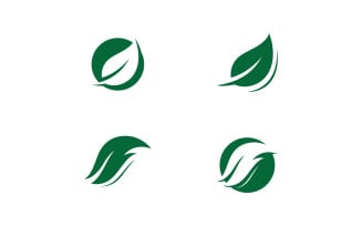 Green leaf logo ecology nature vector icon V12