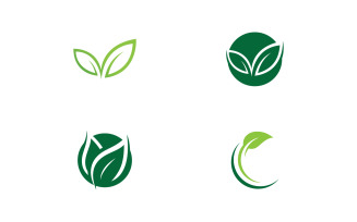 Green leaf logo ecology nature vector icon V13