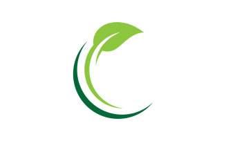 Green leaf logo ecology nature vector icon V1