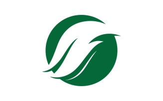 Green leaf logo ecology nature vector icon V5