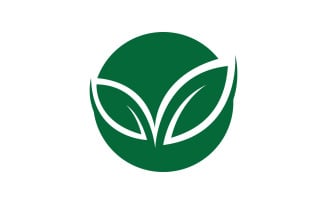 Green leaf logo ecology nature vector icon V6