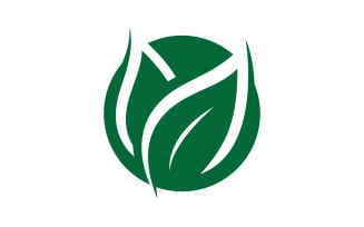 Green leaf logo ecology nature vector icon V7