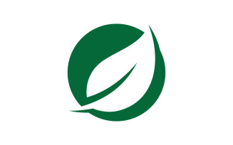 Green leaf logo ecology nature vector icon V9