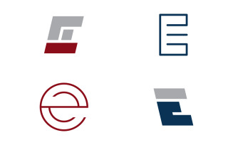 Letter E logo icon design template V10