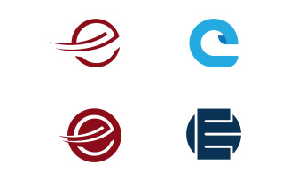 Letter E logo icon design template V11