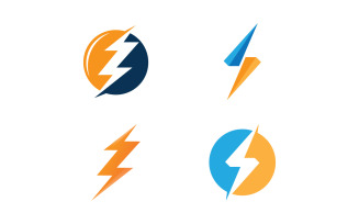 Lightning Flash logo Template vector icon V16a