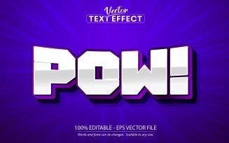Pow - Editable Text Effect, Retro And Comic Text Style, Graphics Illustration