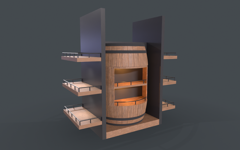 Whiskey barrel stand 3D model Model