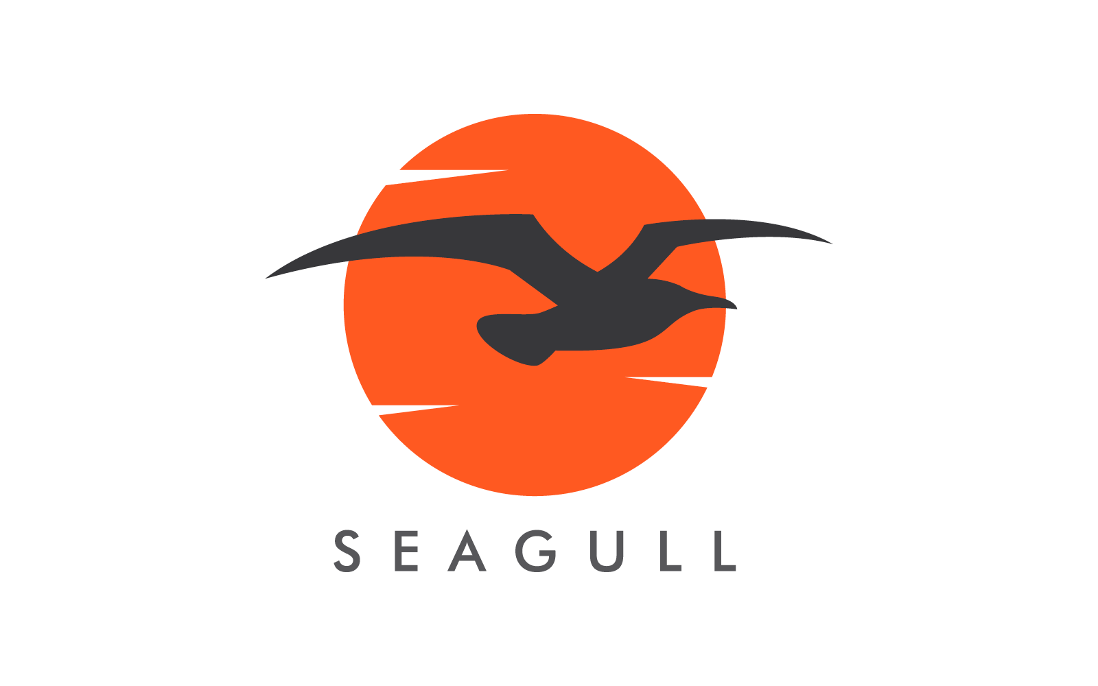 Seagull bird silhouette illustration vector design Logo Template