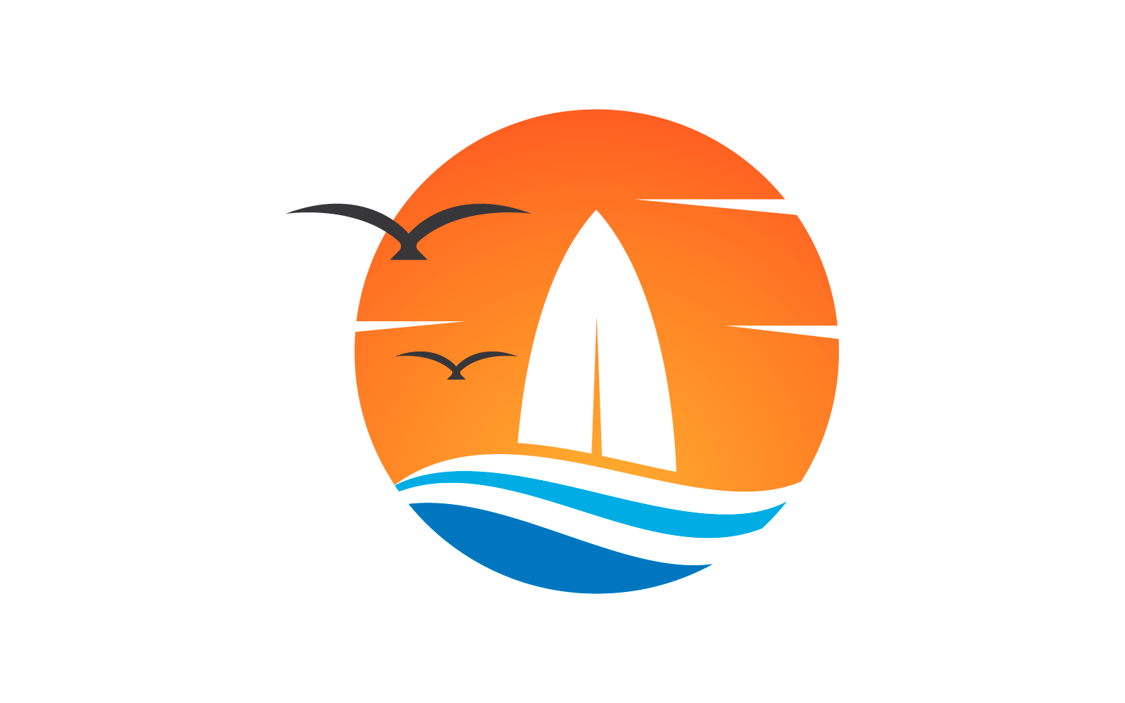 Surfbräda logotyp vektor platt design