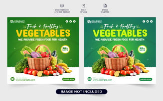 Vegetable sale discount template vector