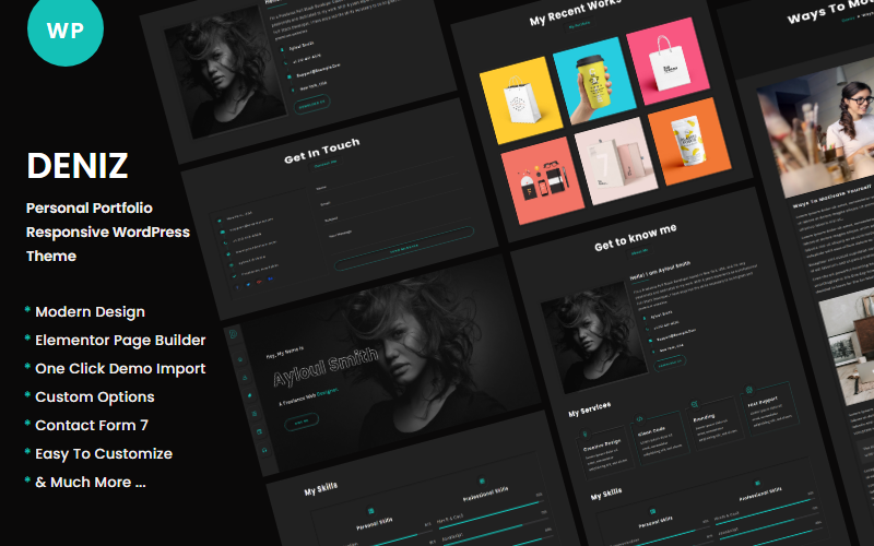 Deniz – Personal Portfolio WordPress  Themes 294917