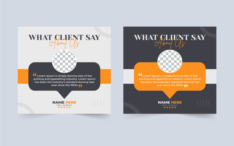 Client Testimonial Layout Template Social Media